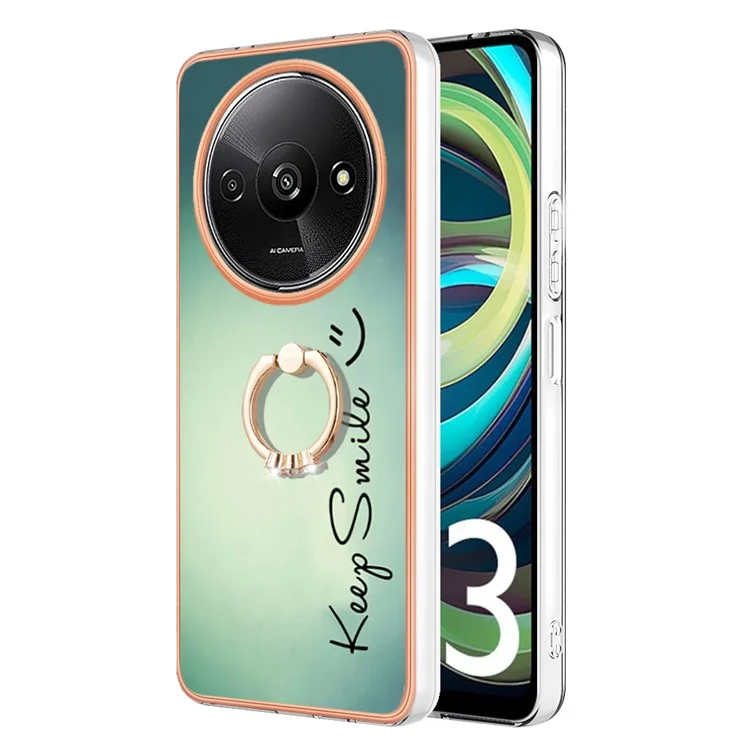YB IMD Series-20 Style D für Xiaomi Redmi A3 4G / Poco C61 4G Hülle 2.0mm TPU Elektroplattenkanten Handyhülle - Keep Smile