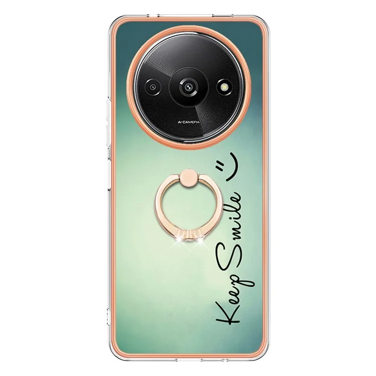 YB IMD Series-20 Style D für Xiaomi Redmi A3 4G / Poco C61 4G Hülle 2.0mm TPU Elektroplattenkanten Handyhülle - Keep Smile
