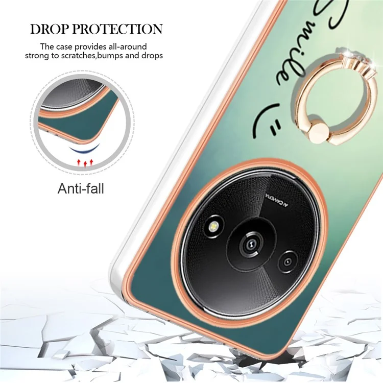 YB IMD Series-20 Style D für Xiaomi Redmi A3 4G / Poco C61 4G Hülle 2.0mm TPU Elektroplattenkanten Handyhülle - Keep Smile