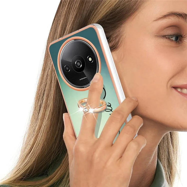 YB IMD Series-20 Style D für Xiaomi Redmi A3 4G / Poco C61 4G Hülle 2.0mm TPU Elektroplattenkanten Handyhülle - Keep Smile