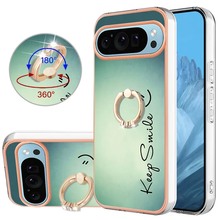 YB IMD Series-20 Style D для Google Pixel 9 Pro XL IMD Чехол TPU Телефонная оболочка с подставкой - Держи улыбку