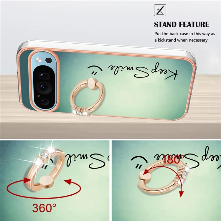 YB IMD Series-20 Style D для Google Pixel 9 Pro XL IMD Чехол TPU Телефонная оболочка с подставкой - Держи улыбку