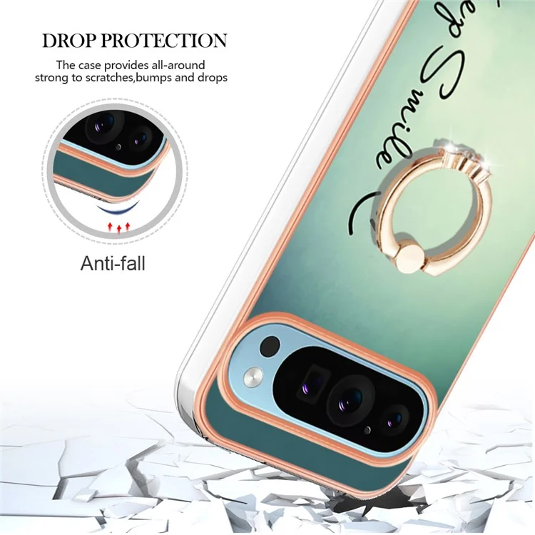 YB IMD Series-20 Style D для Google Pixel 9 Pro XL IMD Чехол TPU Телефонная оболочка с подставкой - Держи улыбку