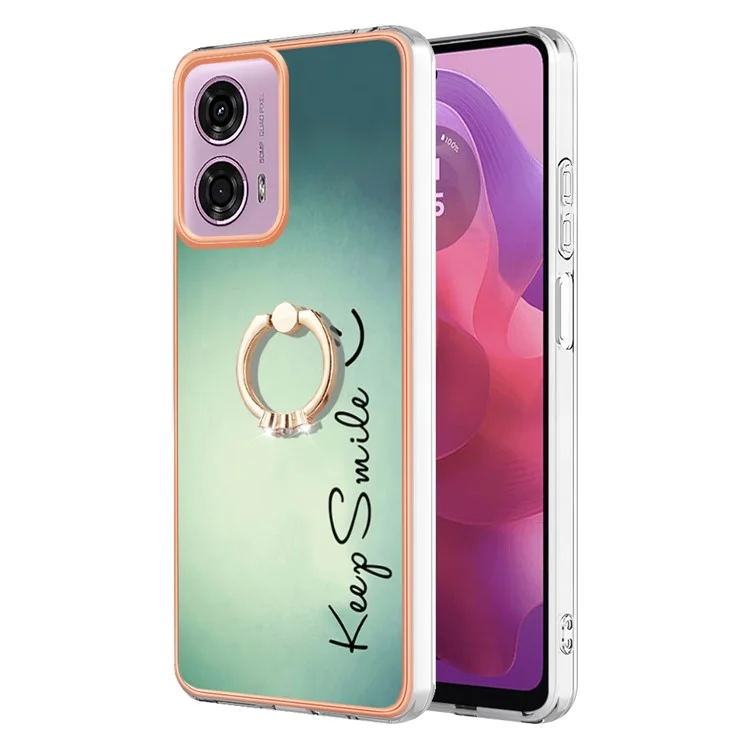 Série YB IMD-20 Style D pour Motorola Moto E14 4G / G04 4G / G04s 4G / G24 4G Étui avec support 2.0mm Couverture TPU - Gardez le sourire