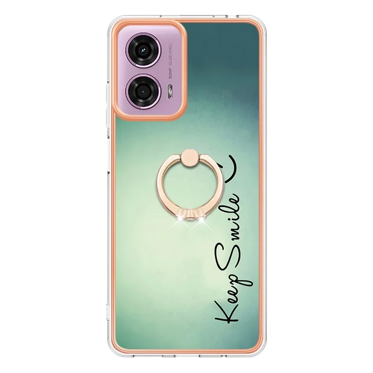 Série YB IMD-20 Style D pour Motorola Moto E14 4G / G04 4G / G04s 4G / G24 4G Étui avec support 2.0mm Couverture TPU - Gardez le sourire