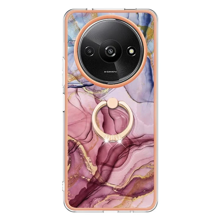 YB IMD Series-17 Style-E Für Xiaomi Redmi A3 / Poco C61 4G Schlanke Hülle 2.0mm Ständer TPU Handyhülle - Rose Gold