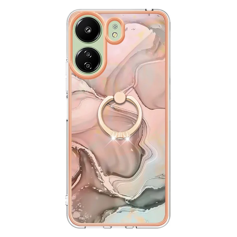 Série YB IMD-17 Estilo-E Para Xiaomi Redmi 13C 4G / 13C 5G / 13R 5G / Poco M6 5G / Poco C65 4G Capa de Telefone TPU Electroplated 2.0mm - Rosa