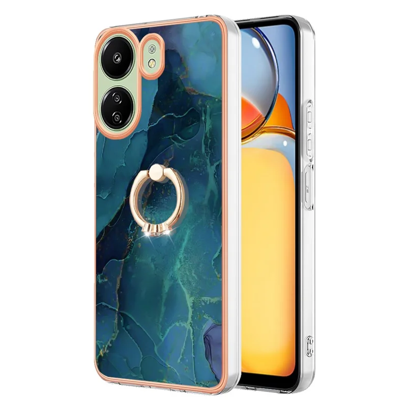 YB IMD Serie-17 Stil-E für Xiaomi Redmi 13C 4G / 13C 5G / 13R 5G / Poco M6 5G / Poco C65 4G Hülle Elektroplattiert 2.0mm TPU-Handyhülle - Grün