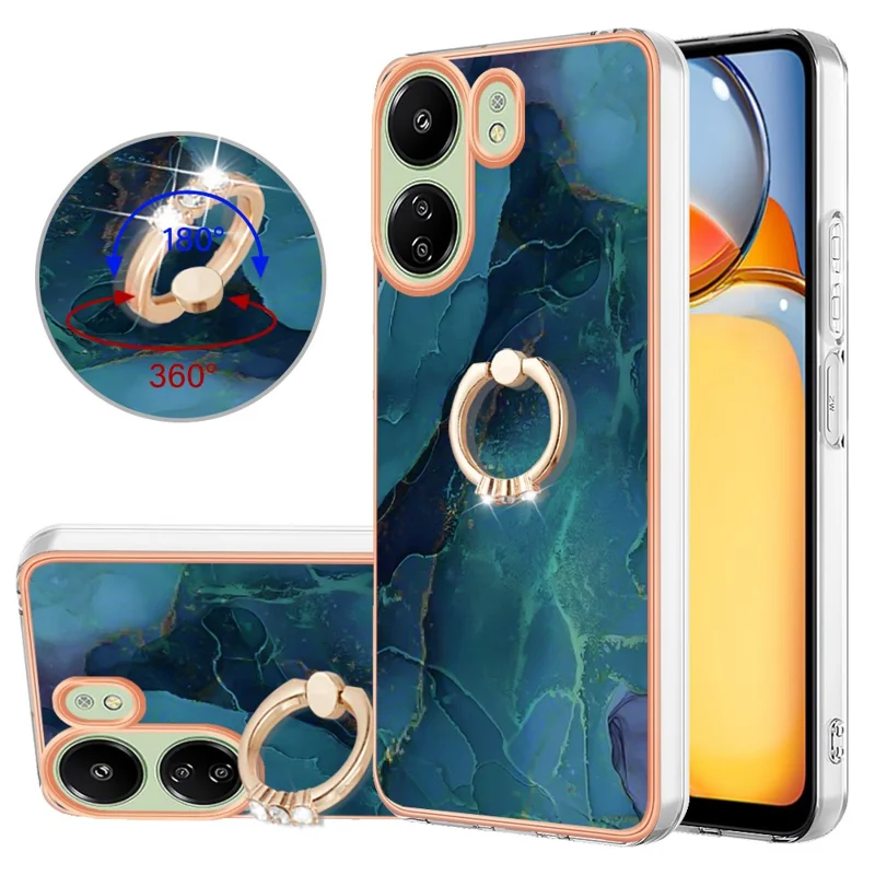 YB IMD Serie-17 Stil-E für Xiaomi Redmi 13C 4G / 13C 5G / 13R 5G / Poco M6 5G / Poco C65 4G Hülle Elektroplattiert 2.0mm TPU-Handyhülle - Grün