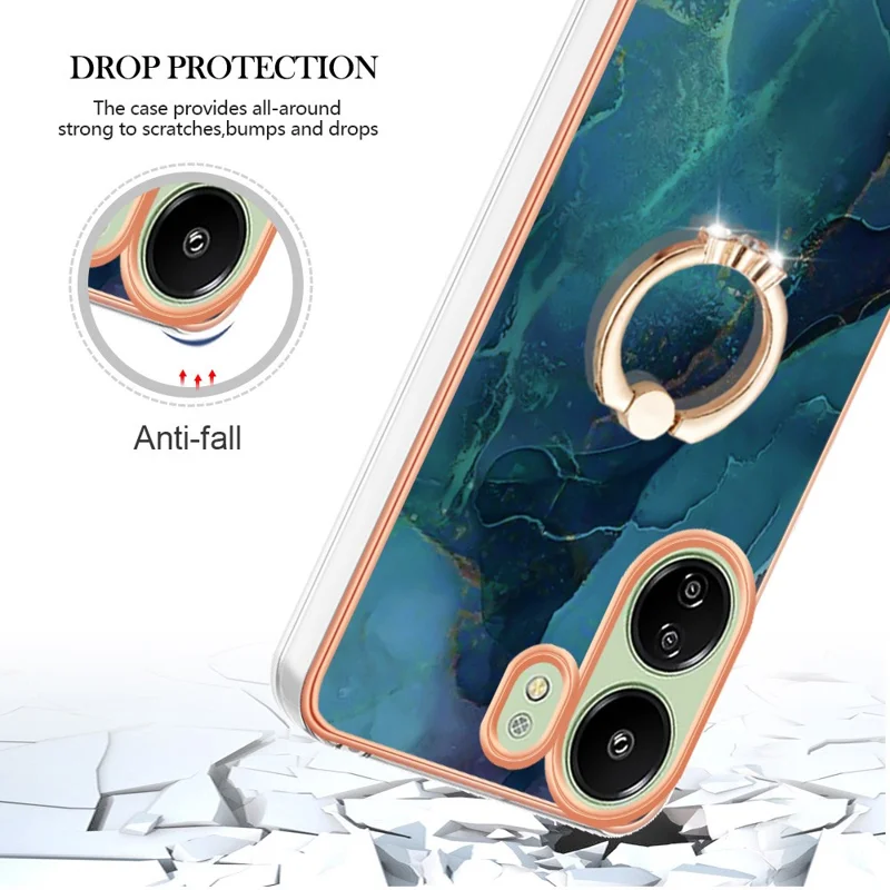 YB IMD Serie-17 Stil-E für Xiaomi Redmi 13C 4G / 13C 5G / 13R 5G / Poco M6 5G / Poco C65 4G Hülle Elektroplattiert 2.0mm TPU-Handyhülle - Grün