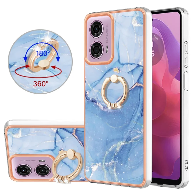 Чехол-бампер для телефона YB IMD Series-17 Style-E для Motorola Moto E14 4G / G04 4G / G04s 4G / G24 4G - синий 