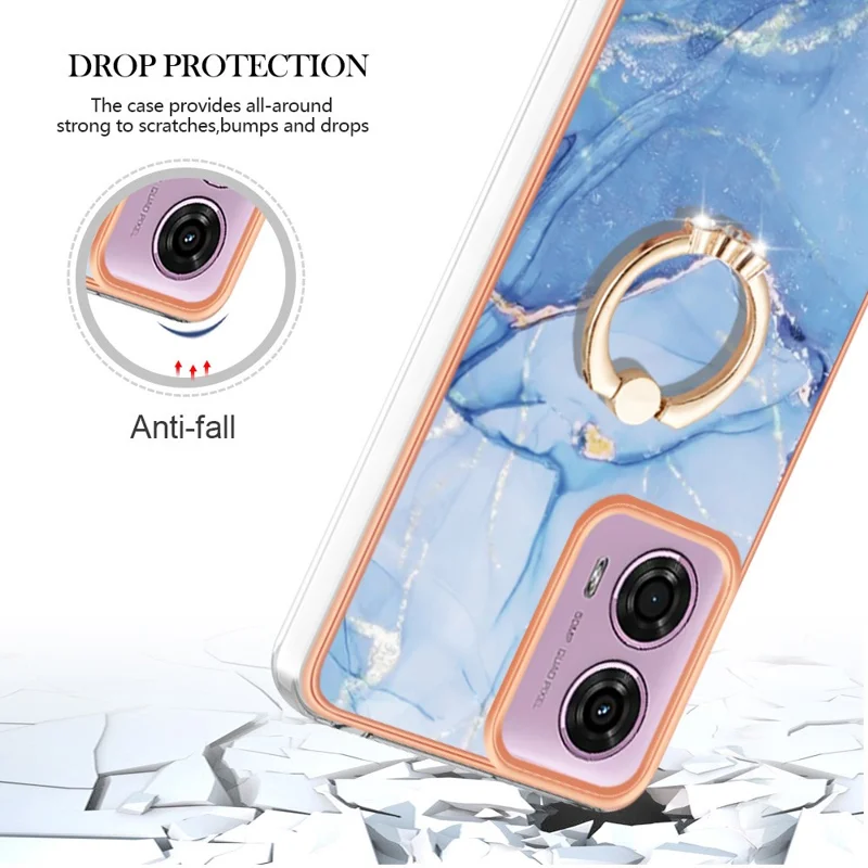 Чехол-бампер для телефона YB IMD Series-17 Style-E для Motorola Moto E14 4G / G04 4G / G04s 4G / G24 4G - синий 