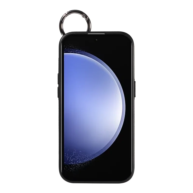008 For Samsung Galaxy S23 FE Case Kickstand Card Slot Leather Coated TPU Phone Shell - Blue