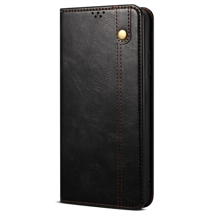 Per Samsung Galaxy M15 5G / F15 5G Custodia Crazy Horse Texture Leather Flip Wallet Phone Cover - Nero