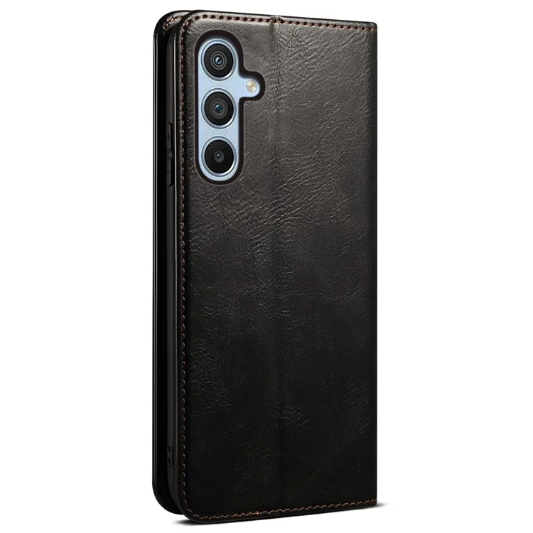 Per Samsung Galaxy M15 5G / F15 5G Custodia Crazy Horse Texture Leather Flip Wallet Phone Cover - Nero