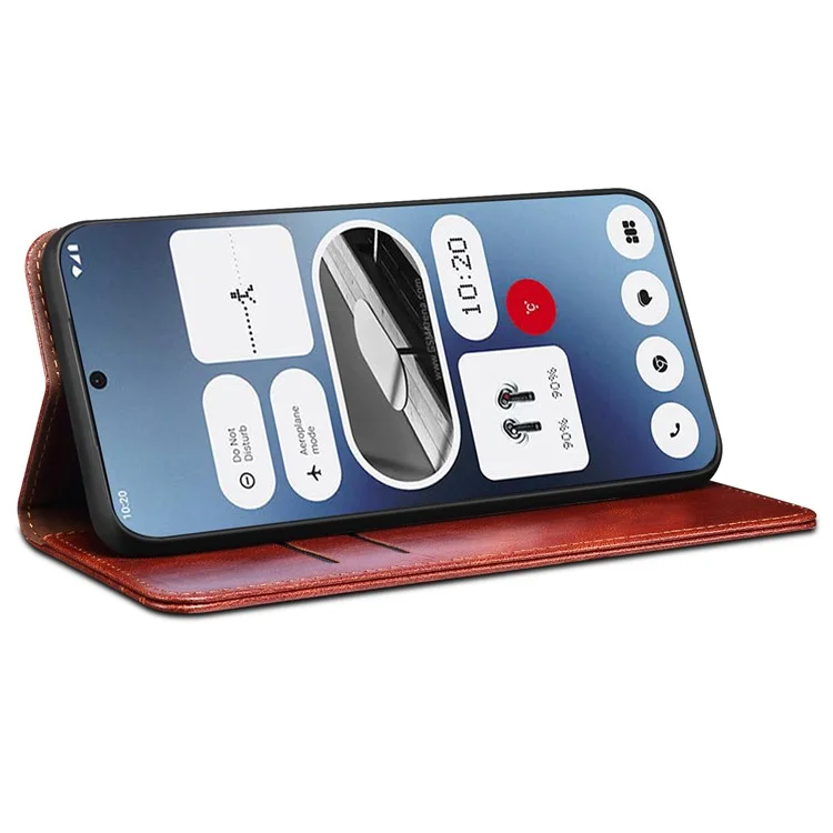 Para Nada Telefone (2a) Plus / Telefone (2a) Caso PU Leather Crazy Horse Texture Flip Wallet Phone Cover - Marrom