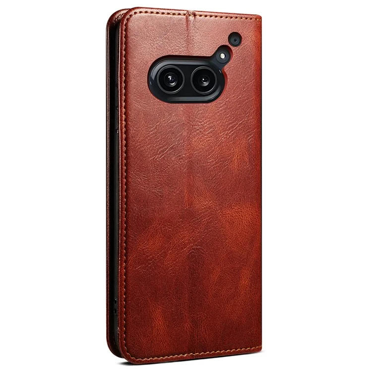 Para Nada Telefone (2a) Plus / Telefone (2a) Caso PU Leather Crazy Horse Texture Flip Wallet Phone Cover - Marrom