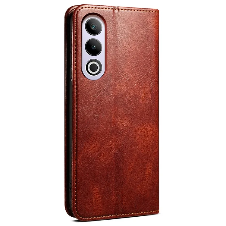 Capa de Couro Flip Wallet Cover para Telefone OnePlus Nord CE4 5G - Marrom
