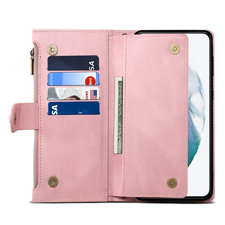 ESEBLE Star Series Per Samsung Galaxy M15 5G / F15 5G Custodia per telefono Custodia in pelle PU+TPU con portafoglio e supporto - Oro rosa