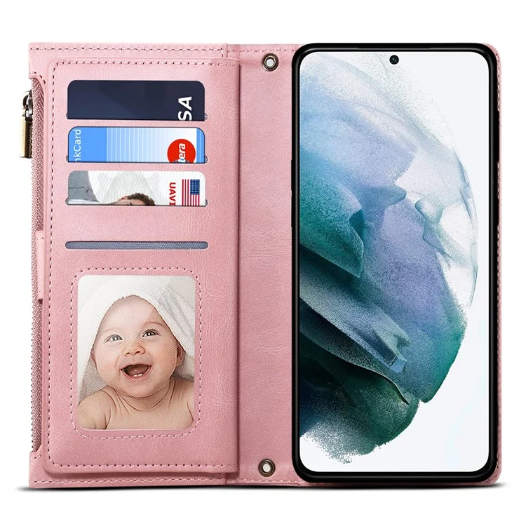 ESEBLE Star Series Per Samsung Galaxy M15 5G / F15 5G Custodia per telefono Custodia in pelle PU+TPU con portafoglio e supporto - Oro rosa