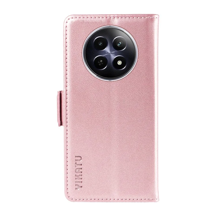 YIKATU YK-003 For Realme 12 5G Leather Case Wallet Cover Phone Accessories Distributors - Rose Gold