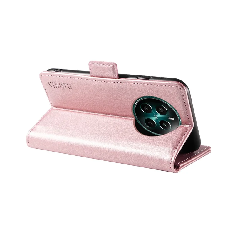 YIKATU YK-003 For Realme 12 4G / 12+ 5G Case Wallet PU Leather+TPU Cover Phone Accessories Distributors - Rose Gold