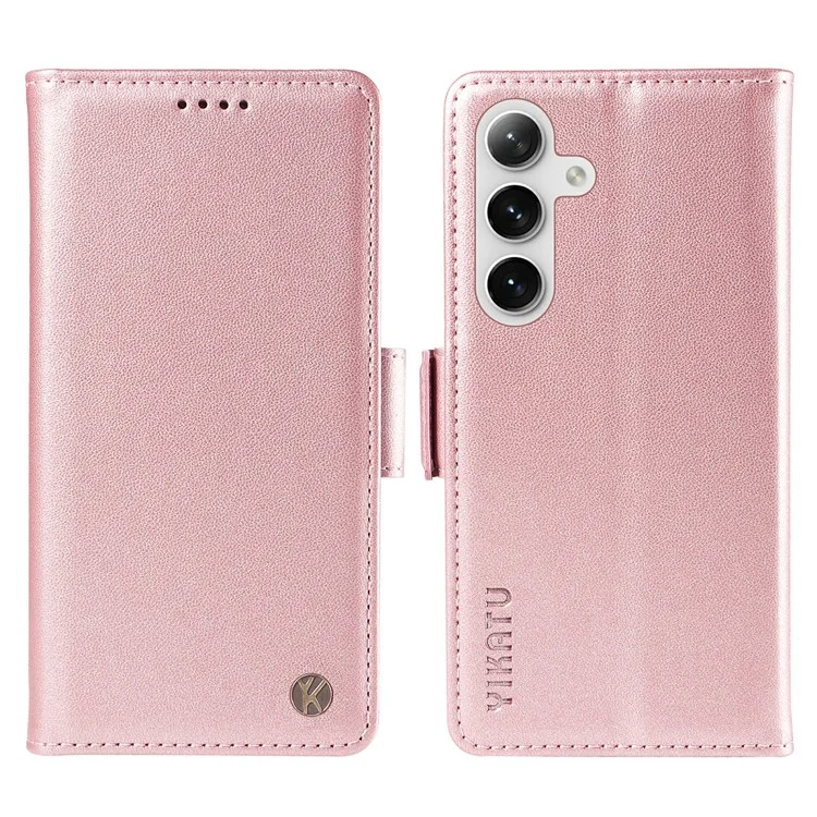 YIKATU YK-003 Para Samsung Galaxy S25+ / S24+ Funda de Cartera Bump Proof PU Leather+TPU Funda de Teléfono - Oro Rosa