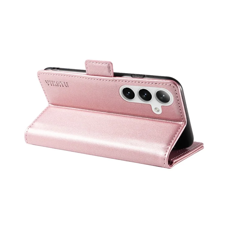 YIKATU YK-003 Para Samsung Galaxy S25+ / S24+ Funda de Cartera Bump Proof PU Leather+TPU Funda de Teléfono - Oro Rosa