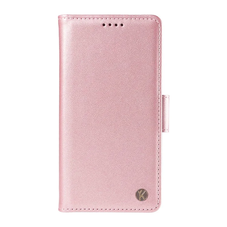 YIKATU YK-003 For Motorola Moto G54 5G Case Stand Leather Cover Phone Accessories Distributors - Rose Gold