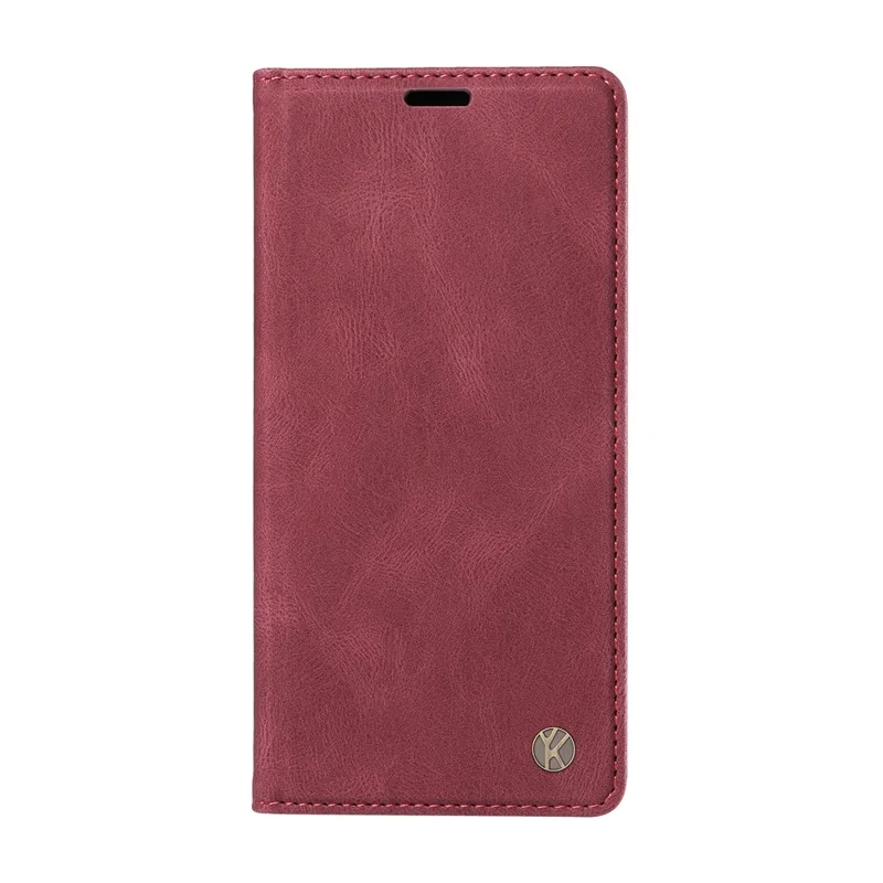YIKATU YK-004 para Oppo Reno11 F 5G / F25 Pro 5G Funda de Piel Táctil Sentida Billetera Funda de Teléfono - Rojo Vino