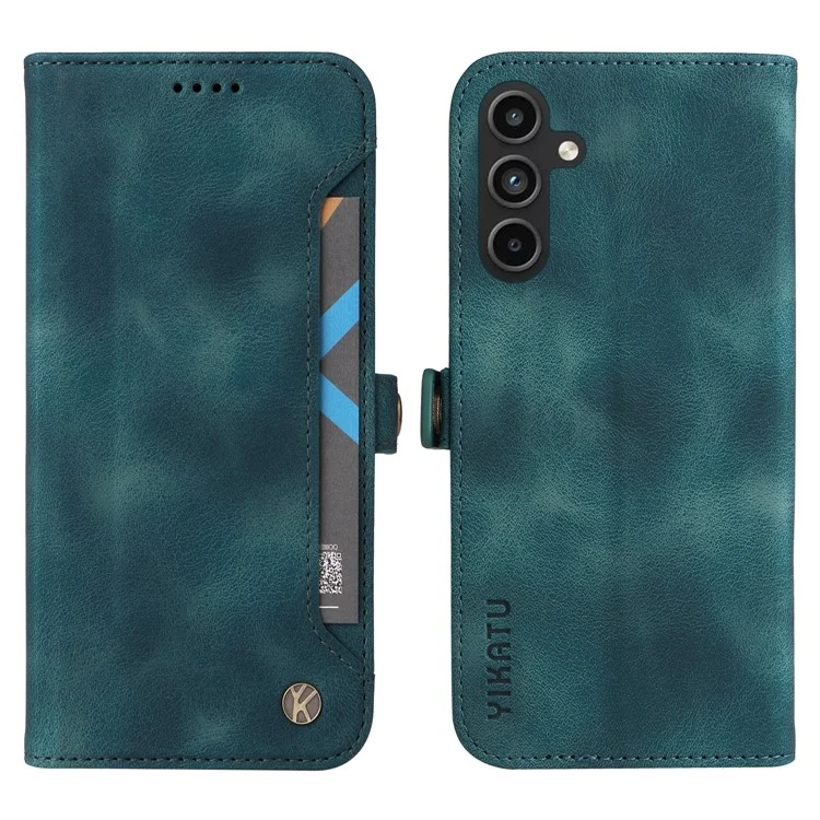 YIKATU YK-002 For Samsung Galaxy A15 4G Wallet Case PU Leather Phone Accessories Distributors - Blue