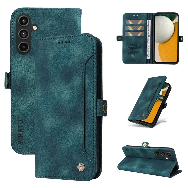 YIKATU YK-002 For Samsung Galaxy A15 4G Wallet Case PU Leather Phone Accessories Distributors - Blue