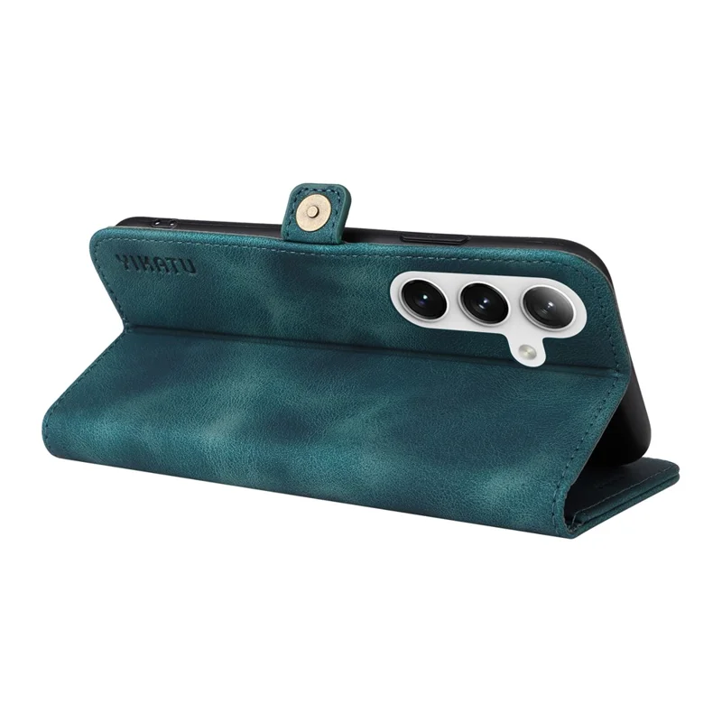 YIKATU YK-002 per Samsung Galaxy S25+ / S24+ Custodia per cellulare in pelle PU con alloggiamento per scheda esterna - Blu