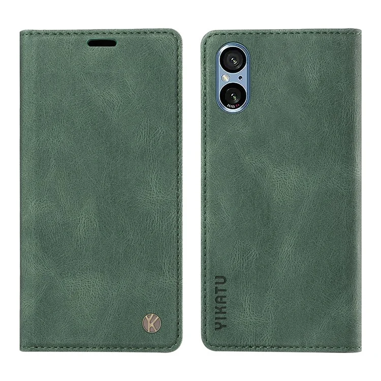 YIKATU YK-004 For Sony Xperia 5 V Leather Phone Case Mobile Accessories Wholesale Suppliers - Green