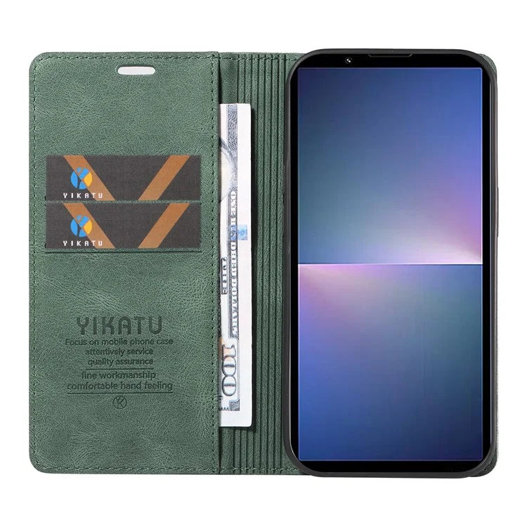 YIKATU YK-004 For Sony Xperia 5 V Leather Phone Case Mobile Accessories Wholesale Suppliers - Green