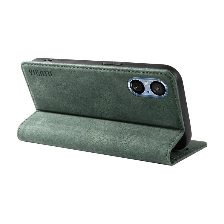 YIKATU YK-004 For Sony Xperia 5 V Leather Phone Case Mobile Accessories Wholesale Suppliers - Green