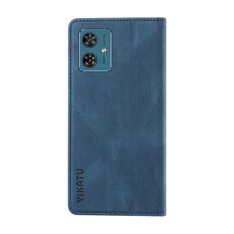 YIKATU YK-004 per Motorola Moto G54 5G Custodia magnetica a libretto Stand Skin-touch Feeling Custodia in pelle per telefono - Blu