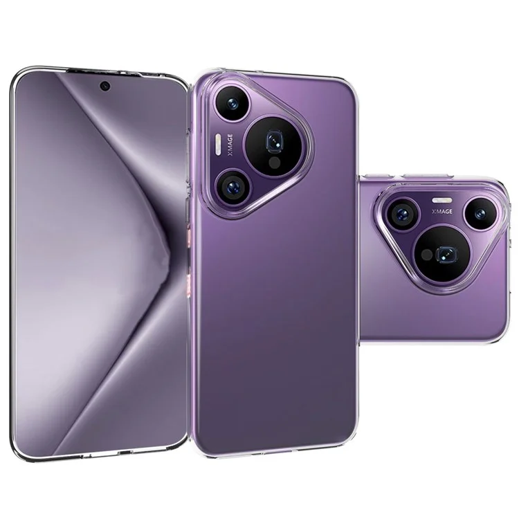 Для Huawei Pura 70 Pro / Pura 70 Pro+ Чехол Ультратонкий прозрачный ТПУ-чехол для телефона с большим отверстием для линзы