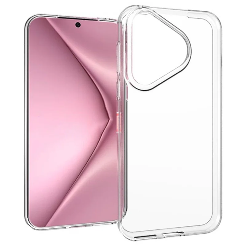 Para Huawei Pura 70 Capa Traseira de TPU Ultra Fina Transparente Capa de Telefone com Orifício Grande para a Lente