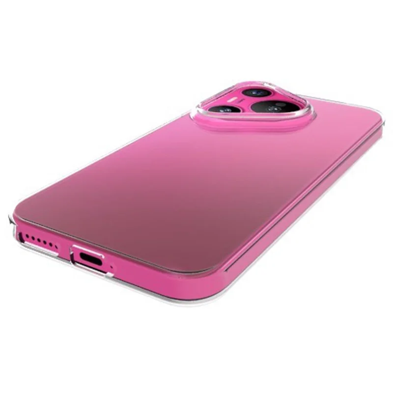 Para Huawei Pura 70 Capa Traseira de TPU Ultra Fina Transparente Capa de Telefone com Orifício Grande para a Lente