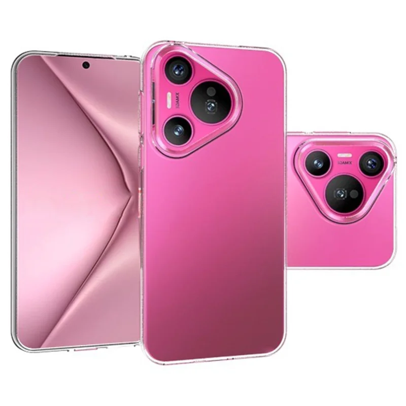Para Huawei Pura 70 Capa Traseira de TPU Ultra Fina Transparente Capa de Telefone com Orifício Grande para a Lente