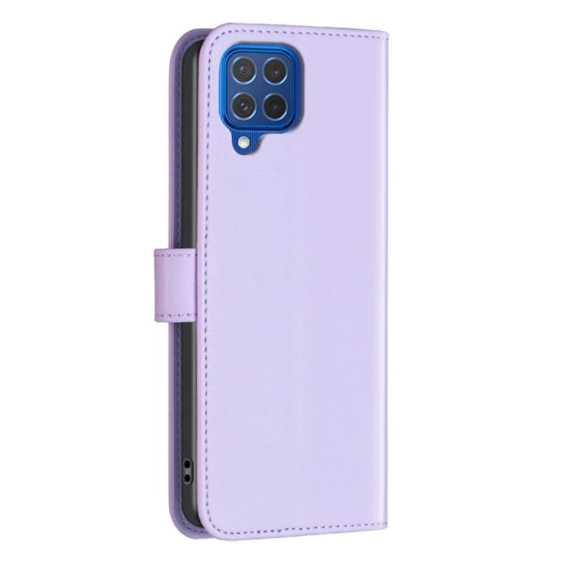 BINFEN COLOR BF17 Para Samsung Galaxy M62 / F62 Caixa Flip Design Couro PU Proteção Total Capa de Telefone - Roxo