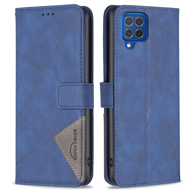 BINFEN COLOR BF05 Pour Samsung Galaxy M62 / F62 Étui magnétique pour téléphone Coque de protection avec motif géométrique - Bleu