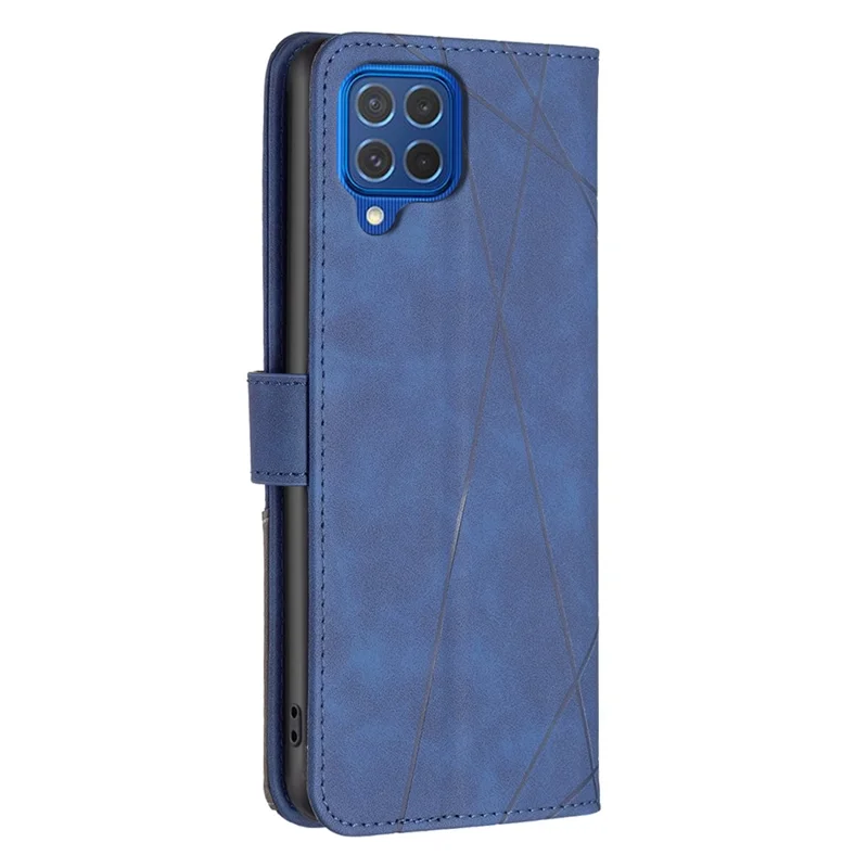 BINFEN COLOR BF05 Pour Samsung Galaxy M62 / F62 Étui magnétique pour téléphone Coque de protection avec motif géométrique - Bleu