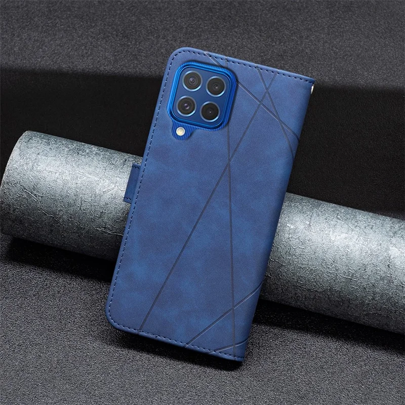 BINFEN COLOR BF05 Pour Samsung Galaxy M62 / F62 Étui magnétique pour téléphone Coque de protection avec motif géométrique - Bleu