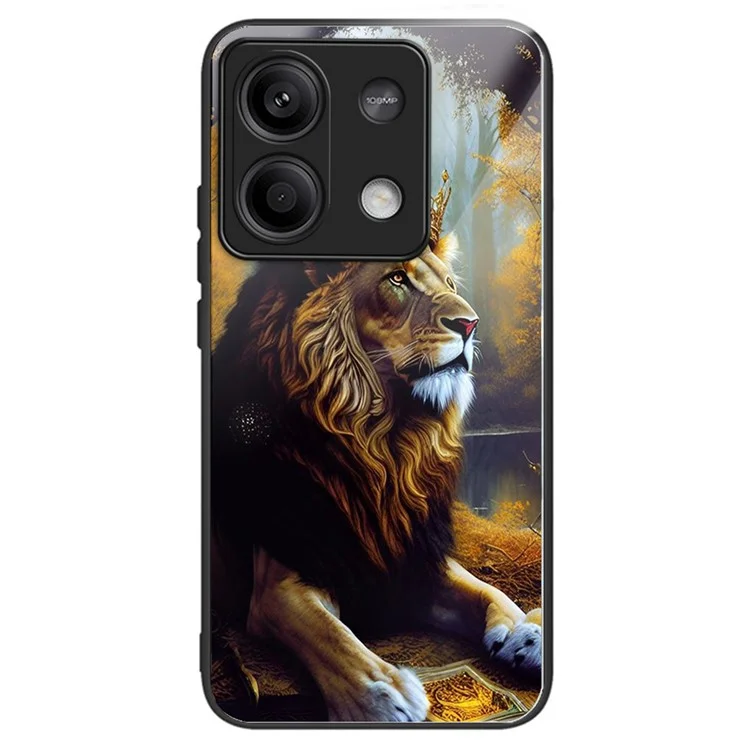 Per Xiaomi Redmi Note 13 5G Custodia Vetro Temperato+TPU Copertura Telefonica Stampa Motivo - Re Leone