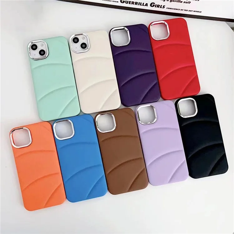 For iPhone 13 6.1 inch Case Rubberized Soft TPU Back Phone Shell with PC Lens Frame - White