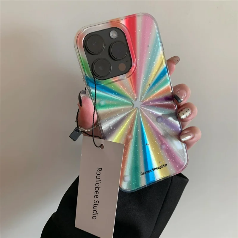 For iPhone 15 Pro Max Case IMD TPU+PC Cell Phone Cover Fantasy Aurora Design