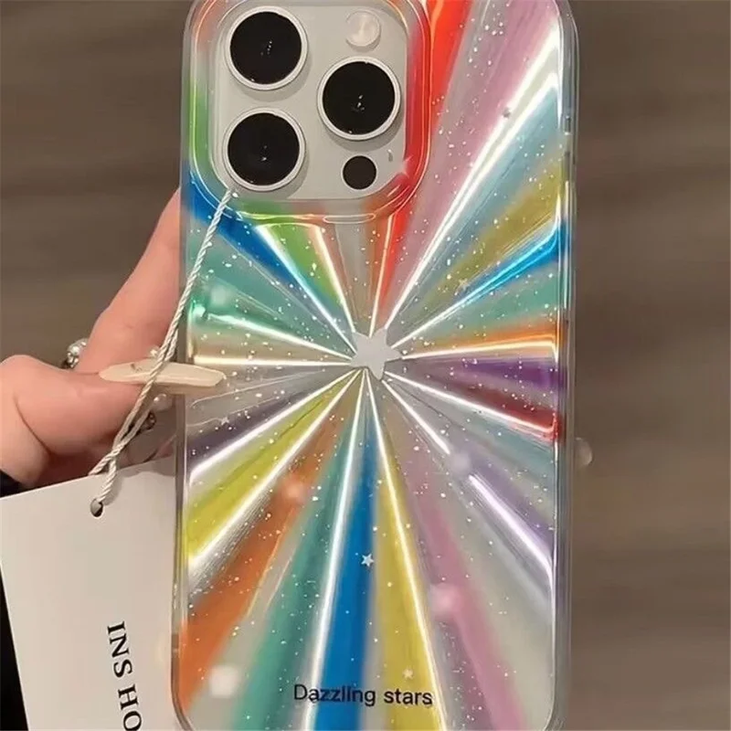 For iPhone 15 Pro Max Case IMD TPU+PC Cell Phone Cover Fantasy Aurora Design