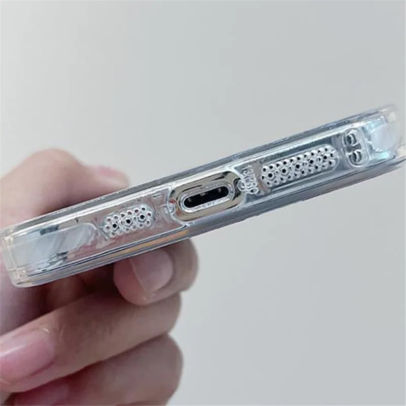 For iPhone 15 Pro Max Case Tulpblomstermønster Printet Blød TPU Telefonbeskytter - Blå